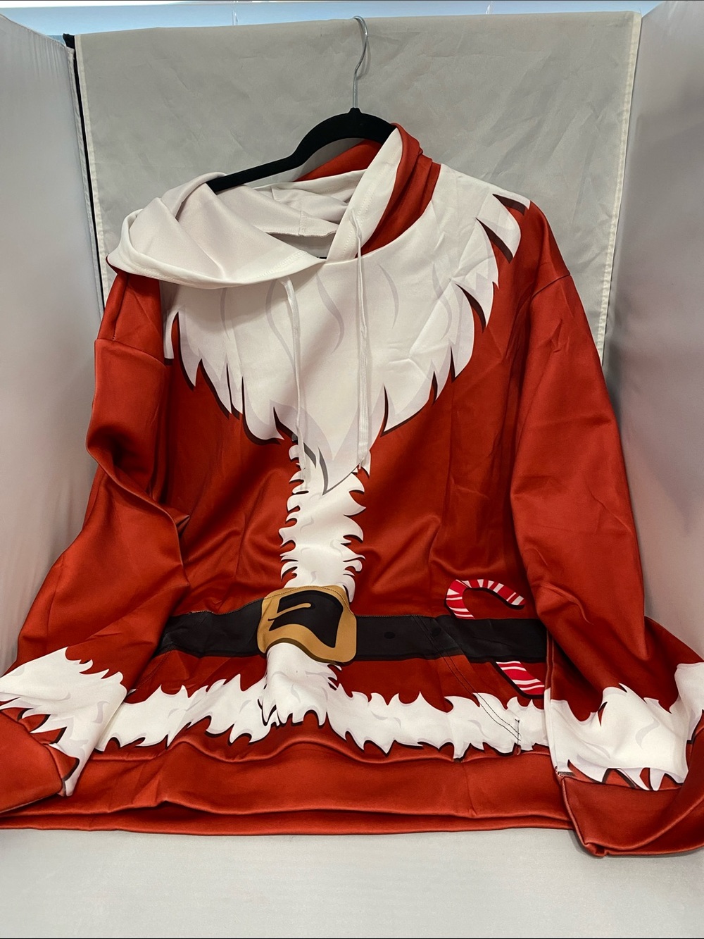 4XL Red Santa Hoodie with White Trim